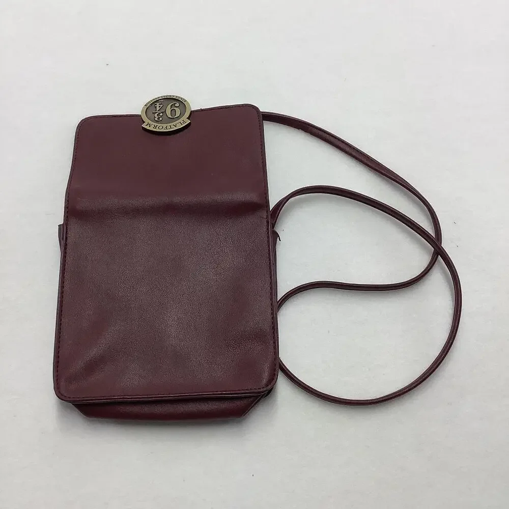 Harry Potter Platform 9 3/4 Crossbody Bag Womens Small Burgundy Faux Leather